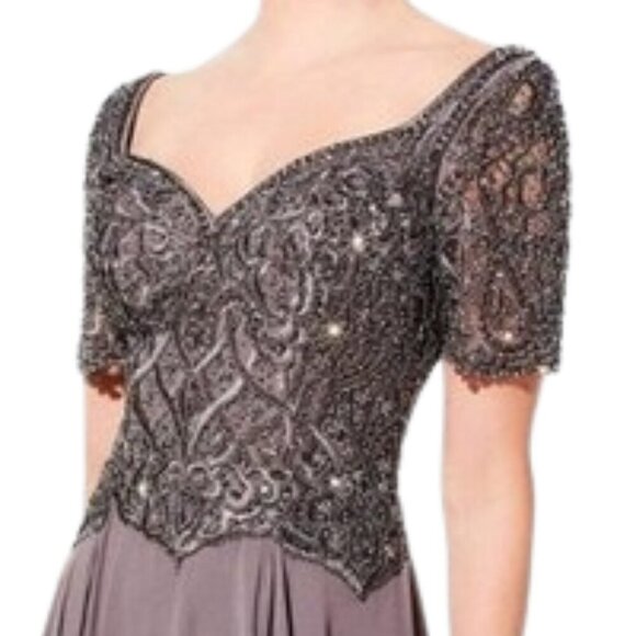 NWT Mon Cheri 120D04 Chiffon Mother of the Bride Dress Brown Size 8 - Picture 2 of 9